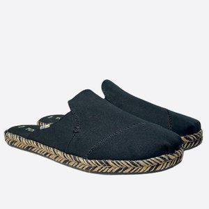 Toms Espadrille Alpargata Black Mule Slip On 6.5 W